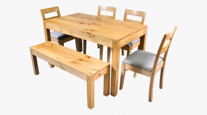 Comedor Lineal-Paola con 6 sillas y banca