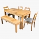 Comedor Lineal-Paola con 6 sillas y banca