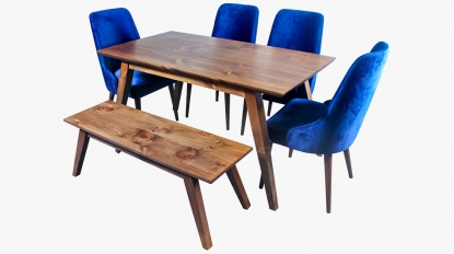 Comedor Paris-Vintage con 6 sillas y banca