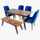 Comedor Paris-Vintage con 6 sillas y banca