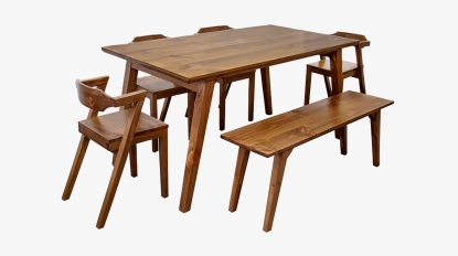 Comedor Vintage Z con 4 sillas y banca