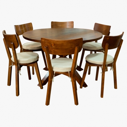 Comedor Mesa JAS con 6 sillas Vintage con cojín