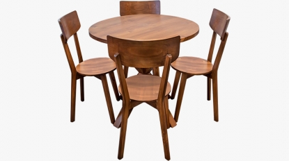 Comedor mesa redonda con base JAS con sillas Vintage