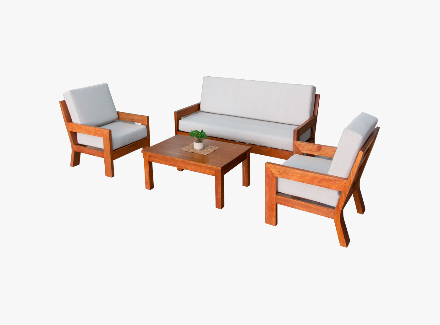 Living 3-1-1 con mesa natural