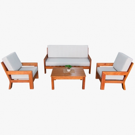 Living 3-1-1 con mesa natural